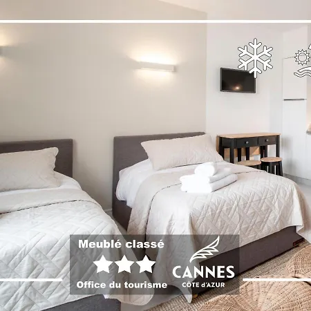 公寓 Azur Evasion Meuble Classe 3 Etoiles Croisette Festival Grand *